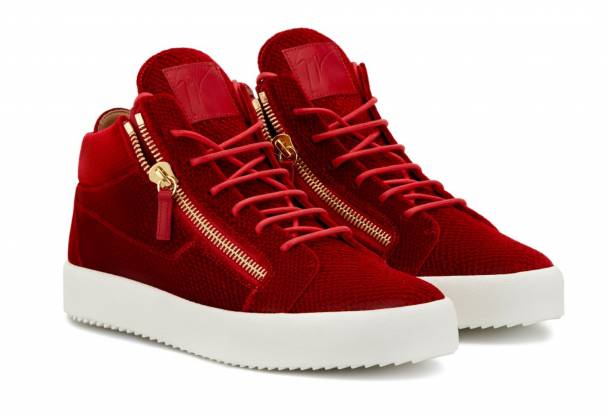 image 1 GIUSEPPE Zanotti Kriss Velvet RED Sneakers